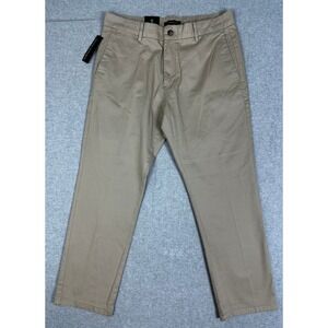 NEW Banana Republic Chino Pant Mens 34x29 Tan Flat Front Casual Trousers